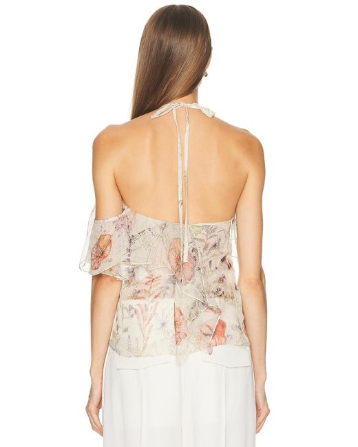 McQueen White Halter Neck Ruffle Top