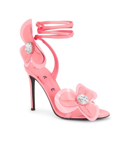 Area Pink Flower Lace Up Sandal