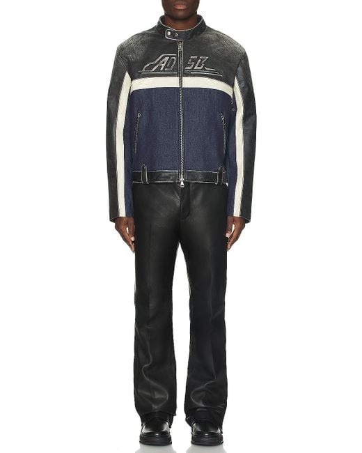 ANDERSSON BELL Black 24 Racing Leather Jacket for men