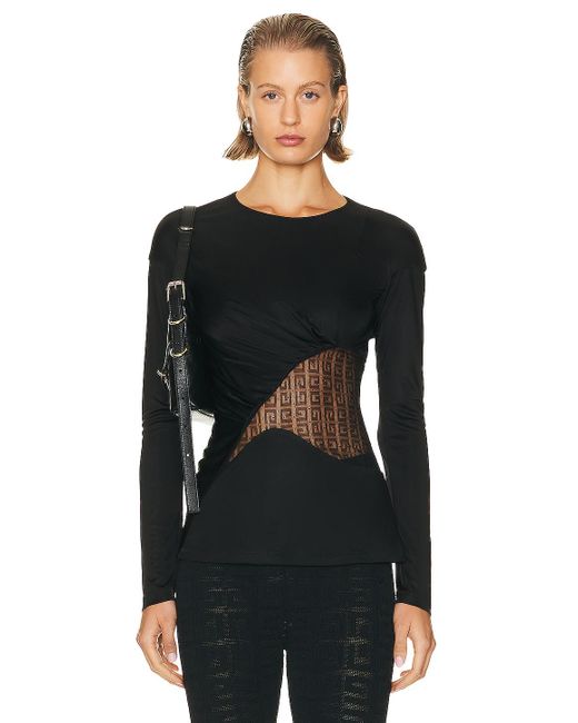 Givenchy Black 4g Lace Cut Out Top