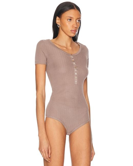 Lemaire White Button Ribbed Bodysuit