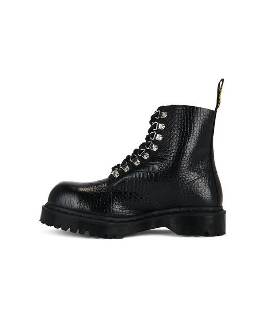 Dr. Martens Black Croc Emboss 1460 Pascal Boot