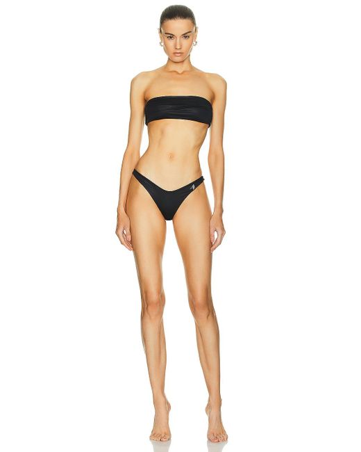 The Attico Black Wet Effect Bikini Set