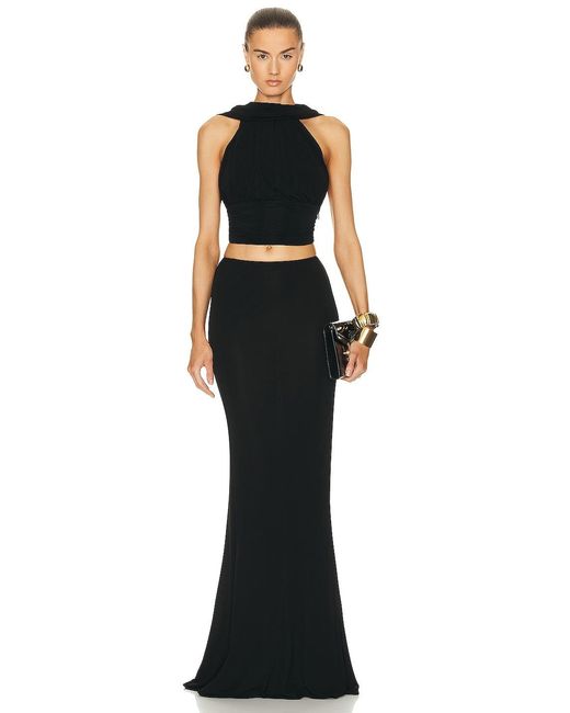 Saint Laurent Black Draped Top