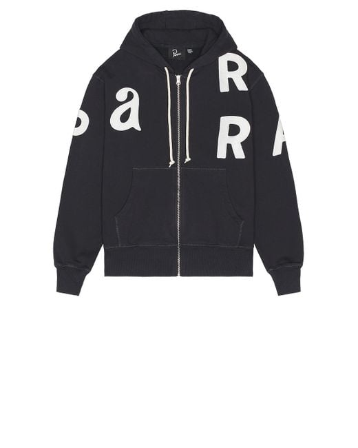 by Parra Black Word Salad Zip Hooded Sweatshirt for men