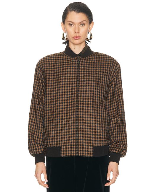 Saint Laurent Brown Bomber Jacket