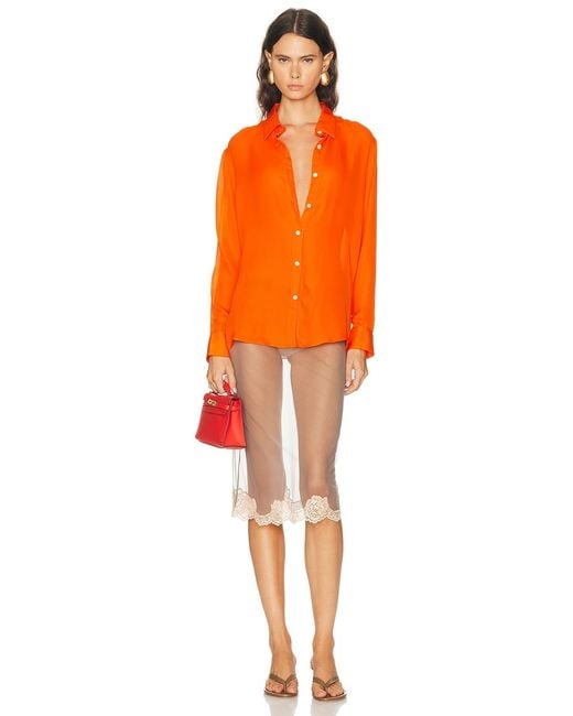 SPRWMN Orange Mara Button Up Top