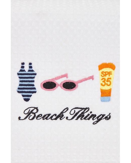 Abode White Beach Things Waffle Pouch