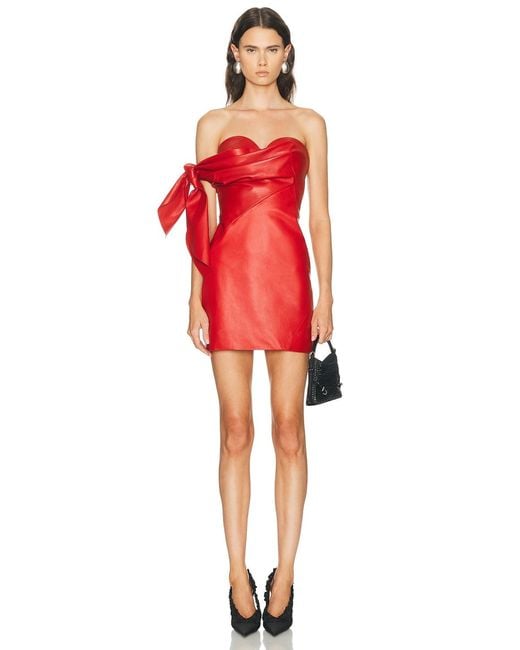 Givenchy Red Bow Bustier Mini Dress