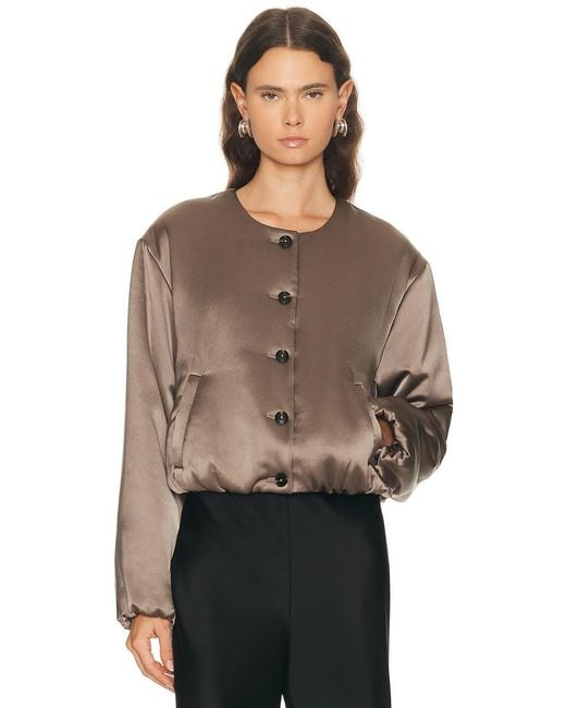 Leset Brown Barb Bomber Jacket