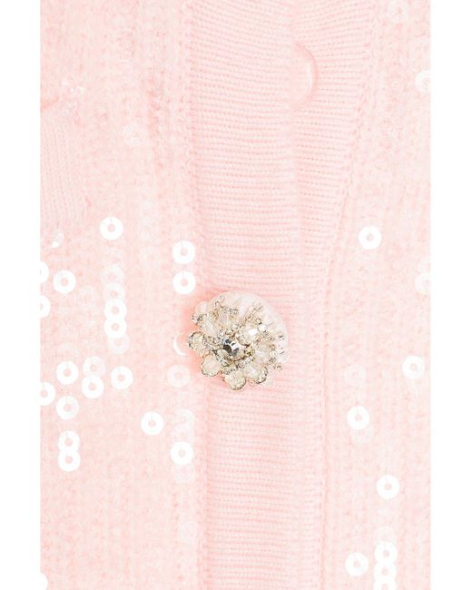 Self-Portrait Pink Sequin Knit Mini Dress
