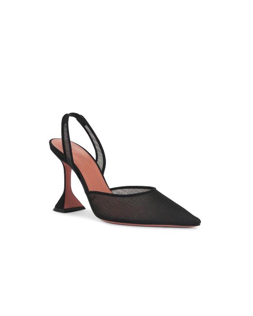 AMINA MUADDI Black Holli 95 Mesh Sling Pump