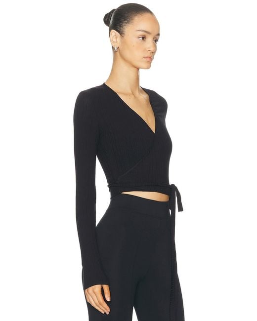 Norba Black Wrap Top