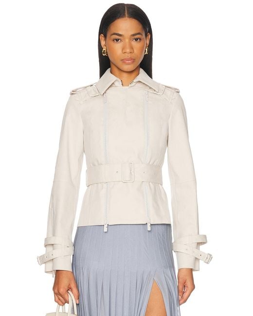Burberry White Belted Jacket