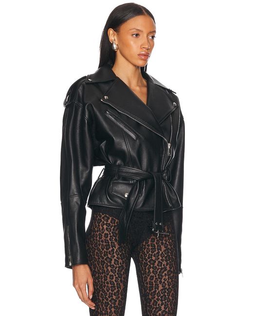 Alexandre Vauthier Black Leather Biker Jacket
