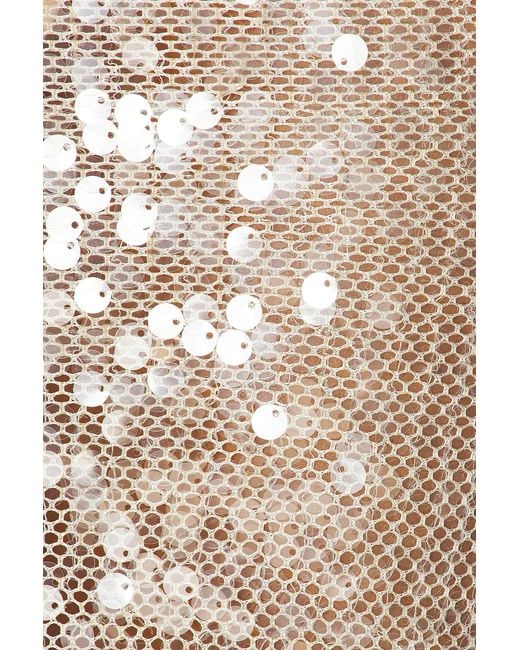 David Koma White Sequin Open Back Gown