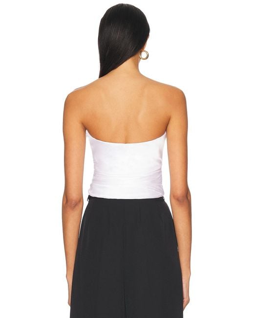 Alexandre Vauthier White Satin Strapless Top