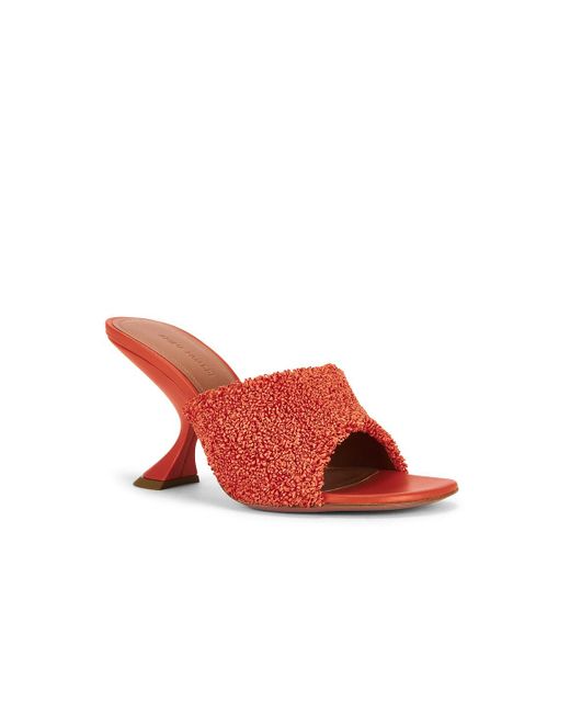 AMINA MUADDI Red Taylor Raffia 90 Slipper