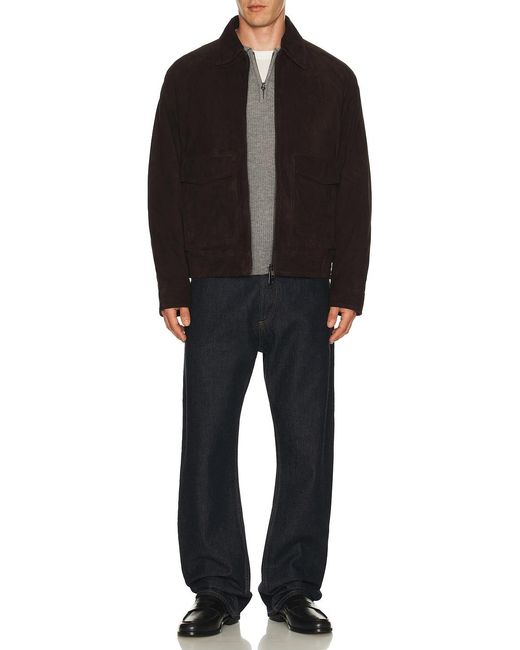 Theory Black Reece Aviator Bomber Jacket for men