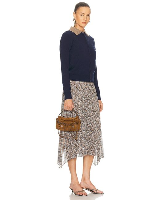 Acne Metallic Multipocket Micro Crossbody Suede Bag