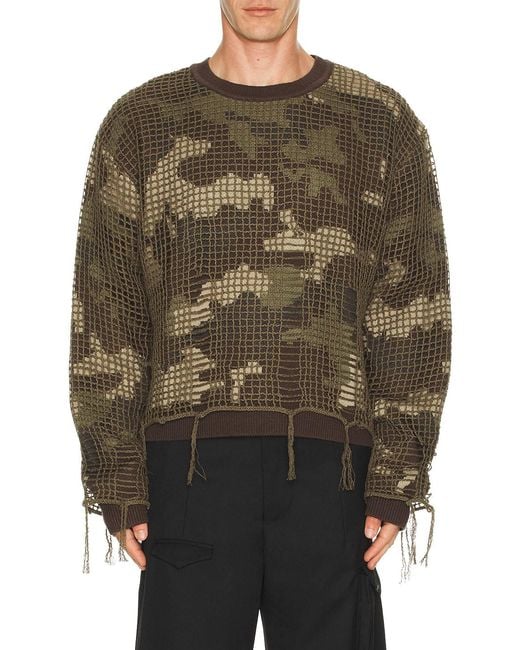 Kody Phillips Green Netted Sweater for men