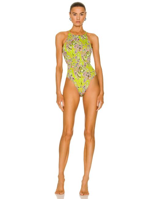 Emilio Pucci Synthetic Halter One Piece Swimsuit Lyst