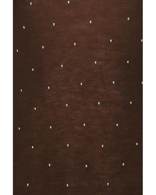 Rabanne Brown Studded Turtleneck