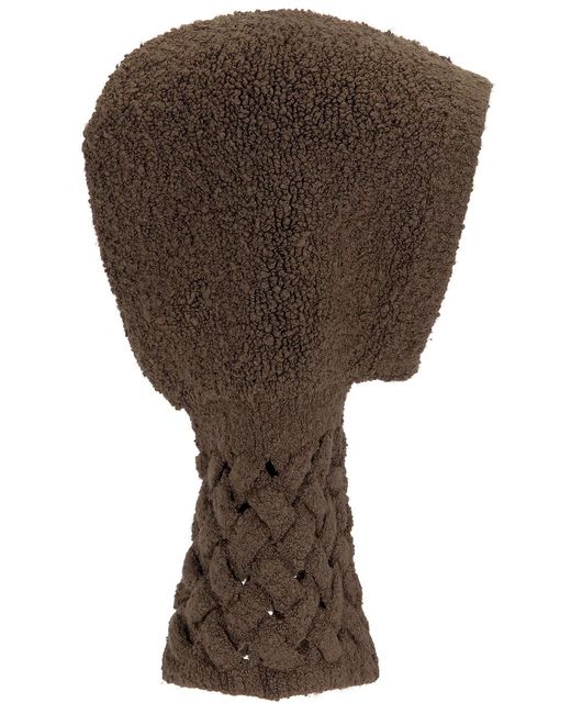 Isa Boulder Brown Cableweave Balaclava for men