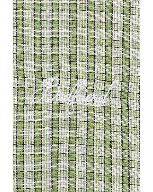 Badfriend Green Gingham Plaid Full Zip Jacket for men