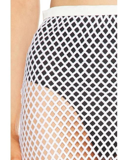 SEV White Sequin Mesh Skirt