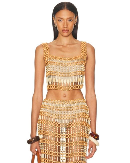 Staud Orange Thatch Top