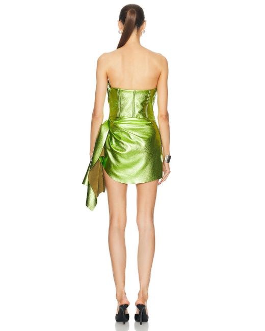 LAQUAN SMITH Green Strapless Cocktail Ruching Dress