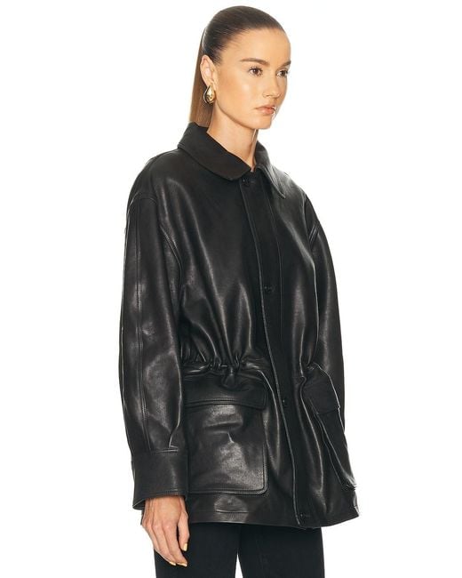 Arma Black Maeve Leather Barn Jacket