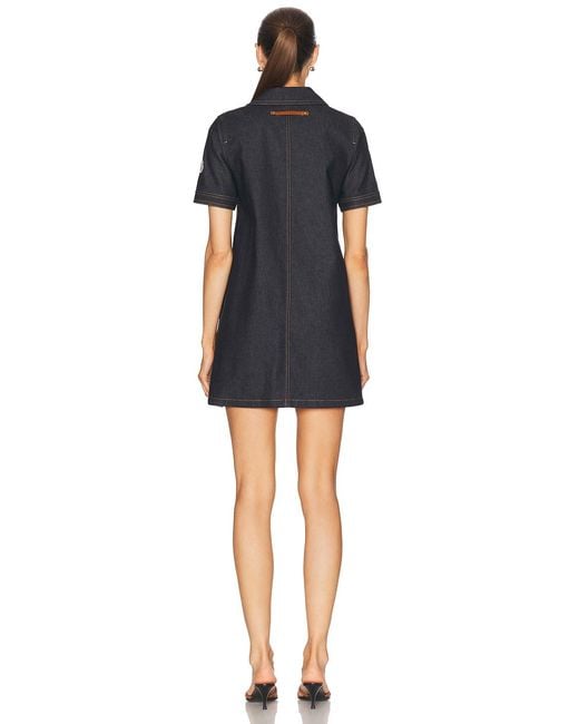 Moncler Blue Button Up Mini Dress