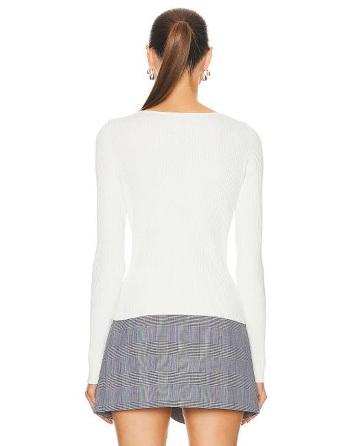 Coperni White Knitted Cut Out Long Sleeved Top