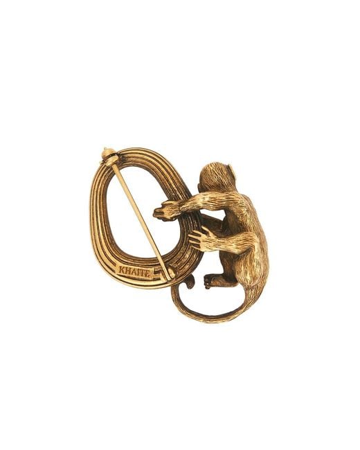Khaite Metallic Monkey Brooch