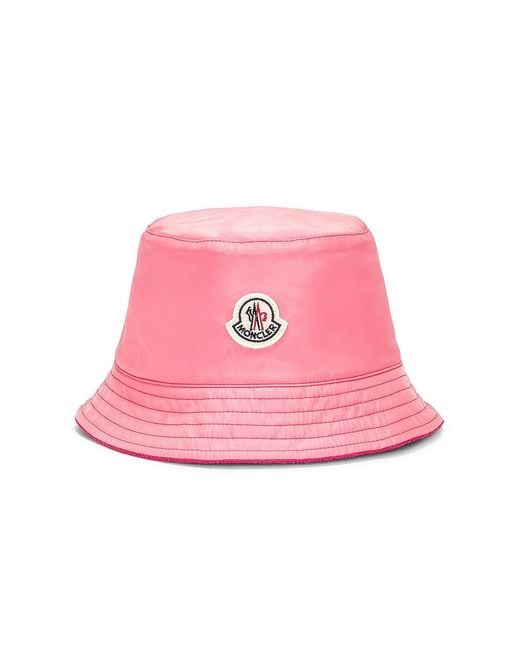 Moncler Pink Terry Bucket Hat