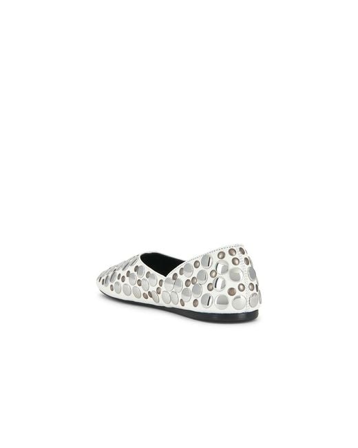 Khaite White Jane Studded Flat