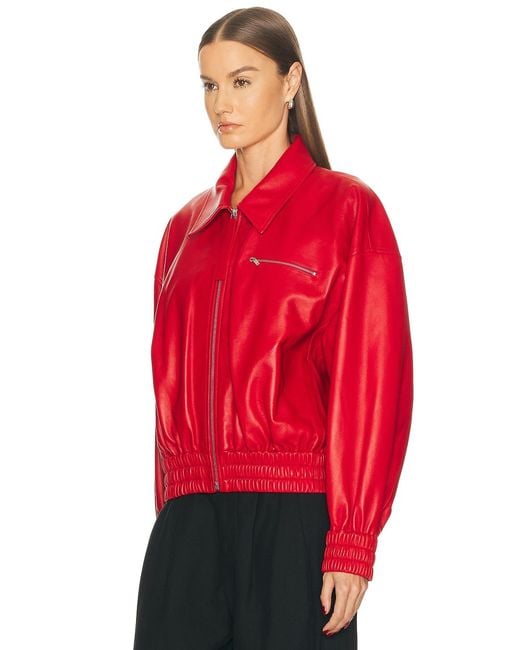 Jil Sander Red Bomber Jacket