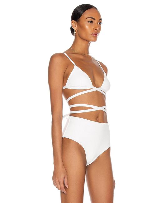 Matteau White Wrap Triangle Bikini Top