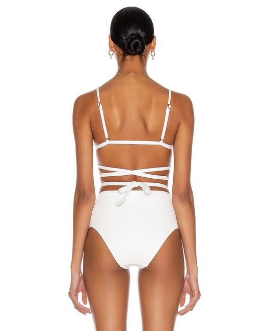 Matteau White Wrap Triangle Bikini Top