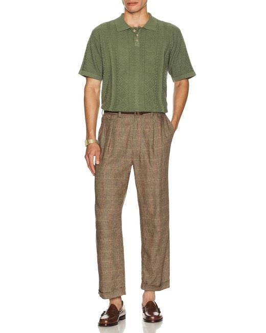 Beams Plus Natural 2 Pleats Trousers for men