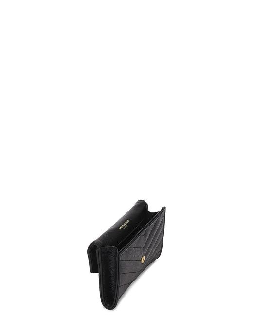 Saint Laurent Black Small Cassandre Envelope Wallet