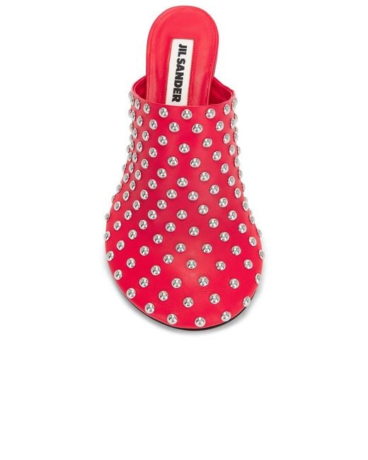 Jil Sander Red Stud Mule Heel