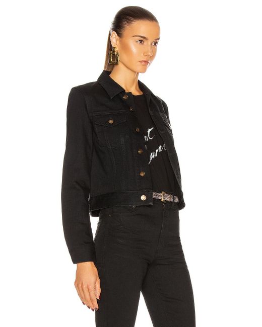 Saint Laurent Denim Jacket in Black - Lyst