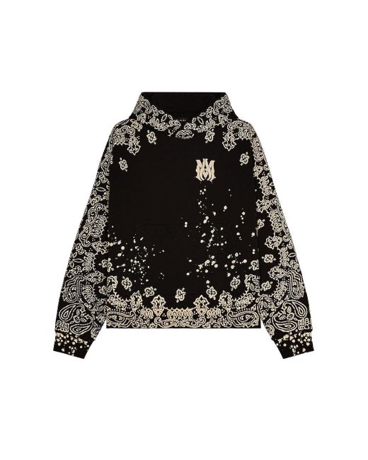 Amiri Synthetic Bandana Bleach All Over Hoodie in Black for Men Lyst