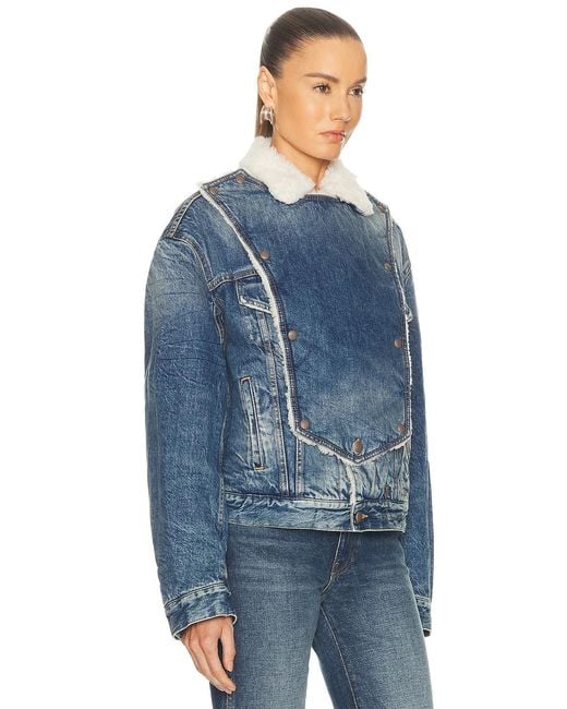 R13 Blue Bib Trucker Jacket
