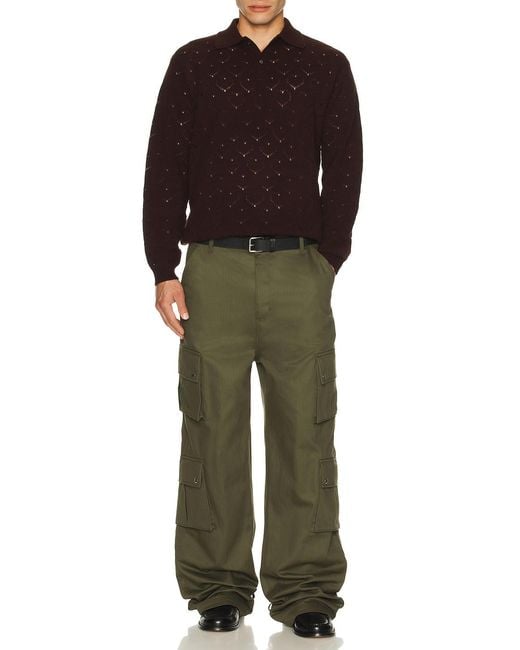 vowels Red Eyelet Polo for men