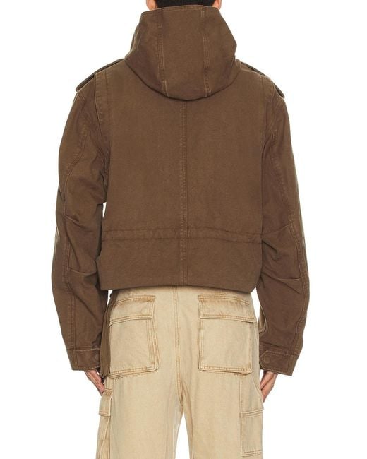 we11done Brown Folded Shortened Jacket for men