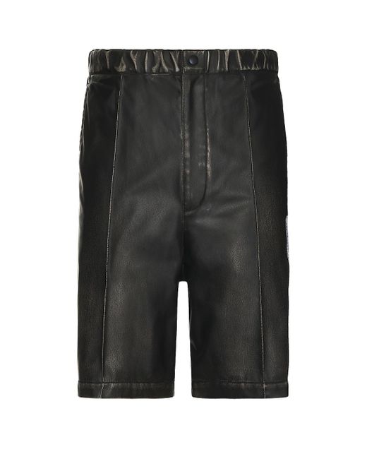 Maison Mihara Yasuhiro Black Vegan Leather Shorts for men